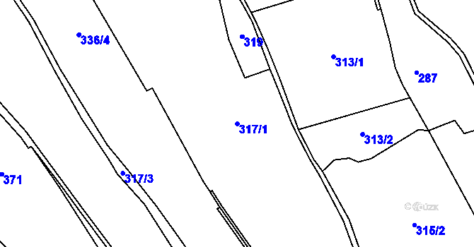 Parcela st. 317/1 v KÚ Cibotín, Katastrální mapa