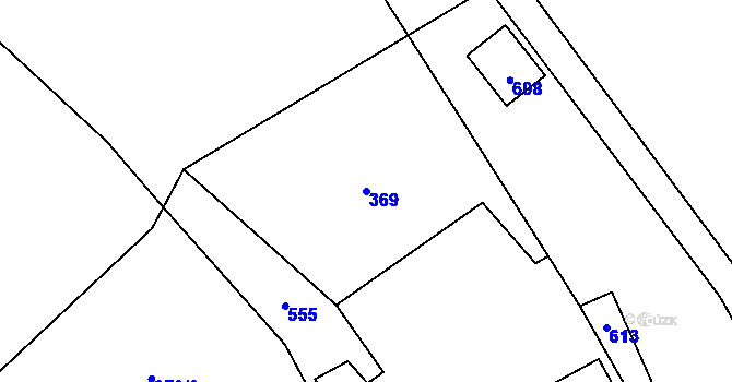Parcela st. 369 v KÚ Cibotín, Katastrální mapa