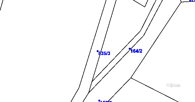 Parcela st. 535/3 v KÚ Cibotín, Katastrální mapa