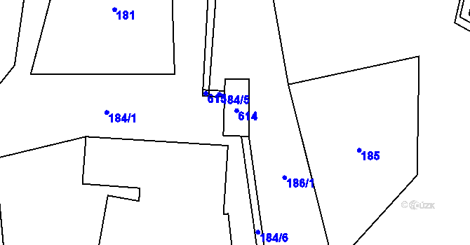 Parcela st. 45/1 v KÚ Cibotín, Katastrální mapa