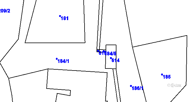 Parcela st. 45/2 v KÚ Cibotín, Katastrální mapa