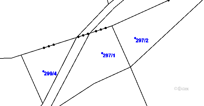 Parcela st. 297/1 v KÚ Cibotín, Katastrální mapa