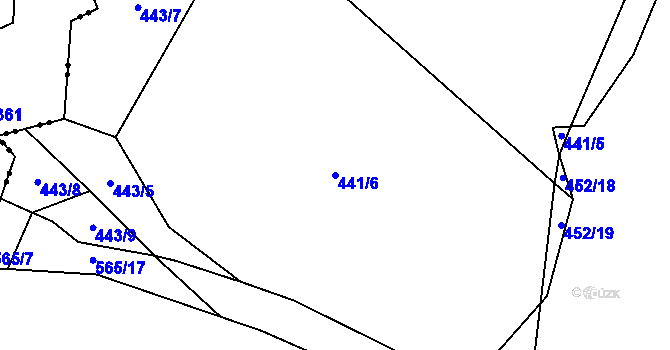 Parcela st. 441/6 v KÚ Cibotín, Katastrální mapa