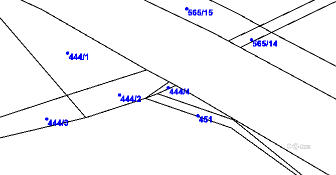 Parcela st. 444/4 v KÚ Cibotín, Katastrální mapa
