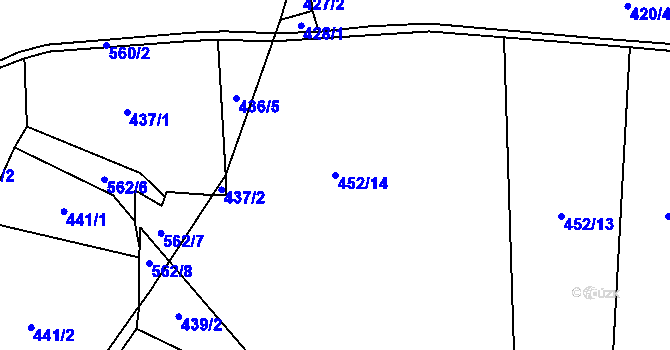 Parcela st. 452/14 v KÚ Cibotín, Katastrální mapa