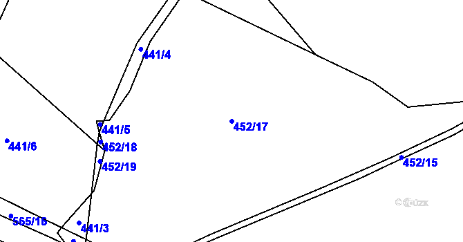 Parcela st. 452/17 v KÚ Cibotín, Katastrální mapa