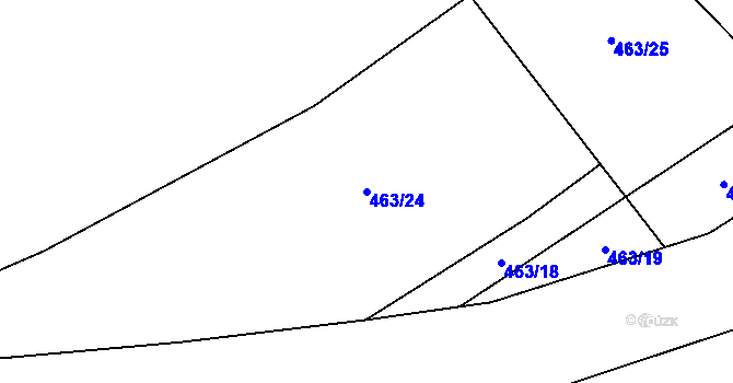 Parcela st. 463/24 v KÚ Cibotín, Katastrální mapa