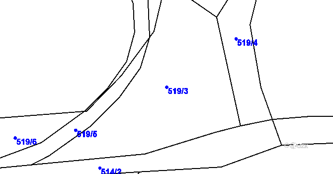 Parcela st. 519/3 v KÚ Cibotín, Katastrální mapa