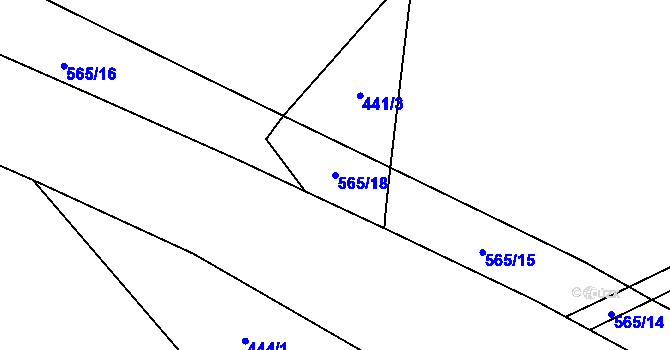 Parcela st. 565/18 v KÚ Cibotín, Katastrální mapa