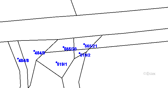 Parcela st. 565/21 v KÚ Cibotín, Katastrální mapa