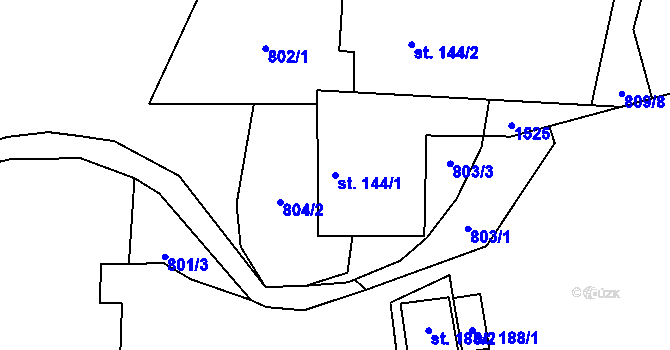 Parcela st. 144/1 v KÚ Česká Bělá, Katastrální mapa