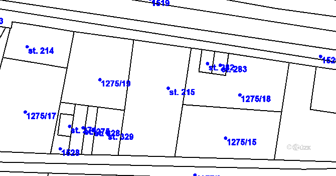Parcela st. 215 v KÚ Česká Bělá, Katastrální mapa