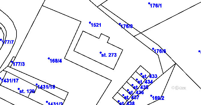 Parcela st. 273 v KÚ Česká Bělá, Katastrální mapa