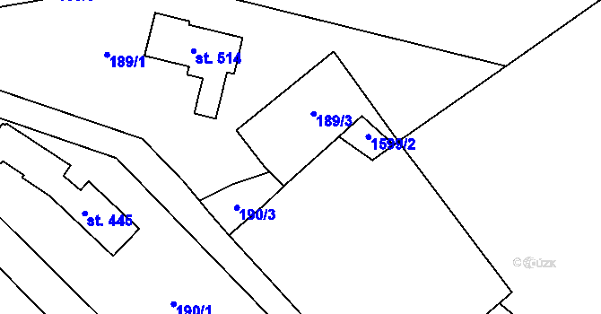 Parcela st. 189/2 v KÚ Česká Bělá, Katastrální mapa
