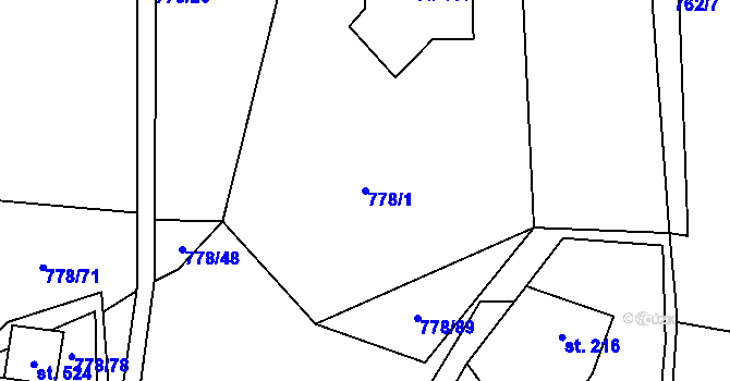 Parcela st. 778/1 v KÚ Česká Bělá, Katastrální mapa