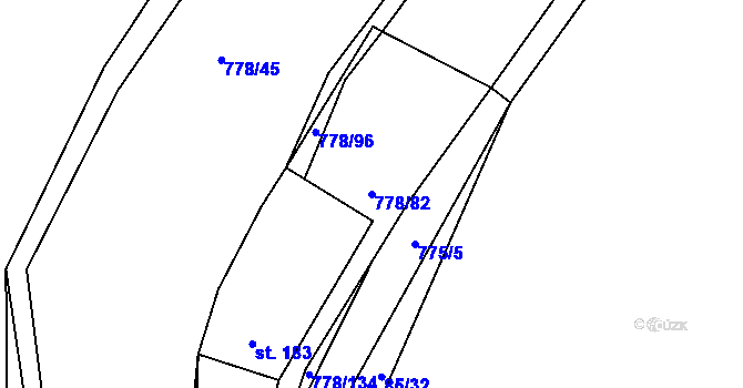 Parcela st. 778/82 v KÚ Česká Bělá, Katastrální mapa