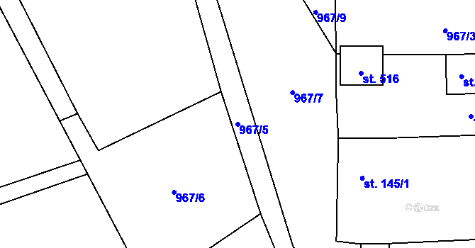 Parcela st. 967/5 v KÚ Česká Bělá, Katastrální mapa