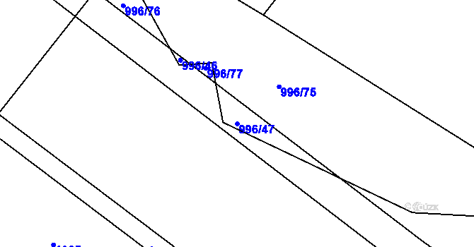 Parcela st. 996/47 v KÚ Česká Bělá, Katastrální mapa