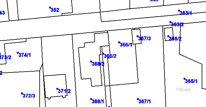 Parcela st. 366/2 v KÚ Česká Bříza, Katastrální mapa