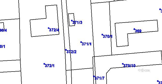 Parcela st. 371/1 v KÚ Česká Bříza, Katastrální mapa