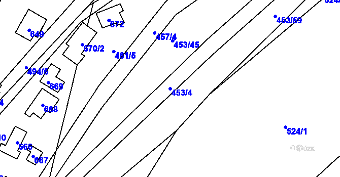 Parcela st. 453/4 v KÚ Česká Bříza, Katastrální mapa
