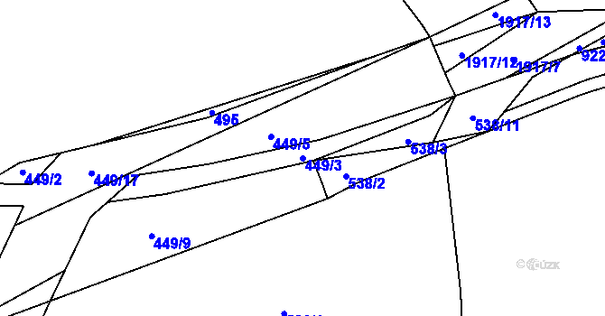 Parcela st. 449/3 v KÚ Česká Bříza, Katastrální mapa