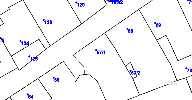 Parcela st. 67/1 v KÚ Česká Bříza, Katastrální mapa