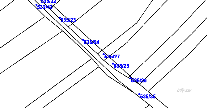 Parcela st. 535/27 v KÚ Česká Bříza, Katastrální mapa