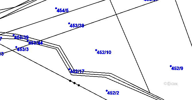 Parcela st. 452/10 v KÚ Česká Bříza, Katastrální mapa