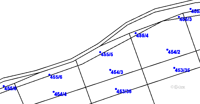 Parcela st. 455/5 v KÚ Česká Bříza, Katastrální mapa