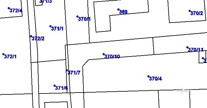Parcela st. 370/10 v KÚ Česká Bříza, Katastrální mapa