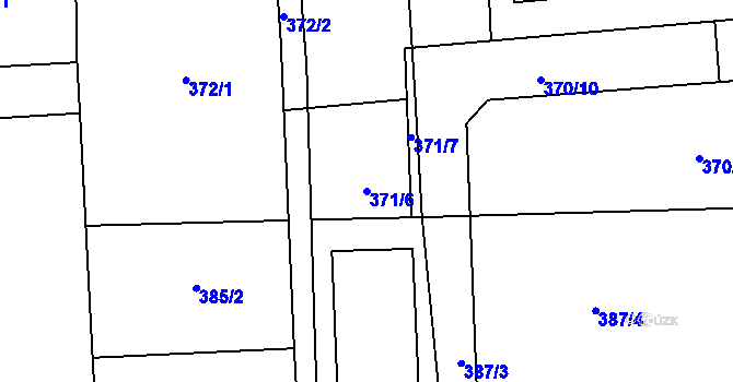 Parcela st. 371/6 v KÚ Česká Bříza, Katastrální mapa