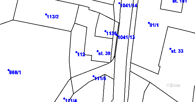 Parcela st. 39 v KÚ Česká Čermná, Katastrální mapa