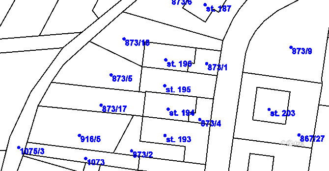 Parcela st. 195 v KÚ Česká Čermná, Katastrální mapa