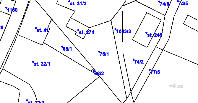 Parcela st. 76/1 v KÚ Česká Čermná, Katastrální mapa