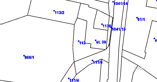 Parcela st. 112 v KÚ Česká Čermná, Katastrální mapa