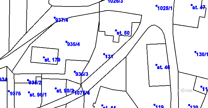 Parcela st. 131 v KÚ Česká Čermná, Katastrální mapa