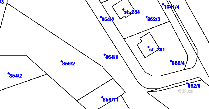 Parcela st. 864/1 v KÚ Česká Čermná, Katastrální mapa
