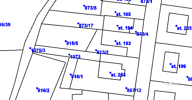 Parcela st. 873/2 v KÚ Česká Čermná, Katastrální mapa