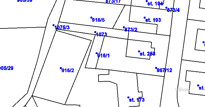Parcela st. 873/15 v KÚ Česká Čermná, Katastrální mapa