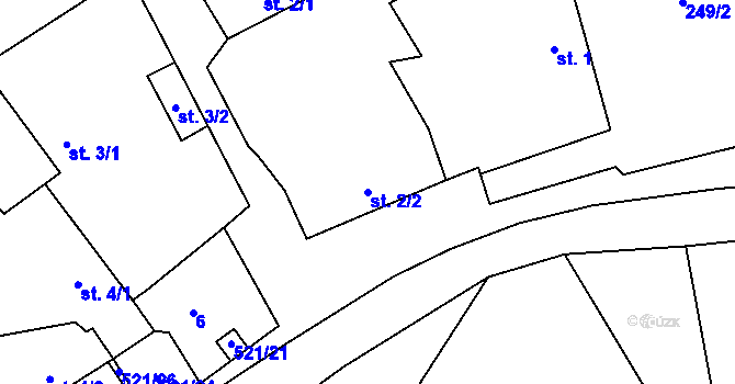 Parcela st. 2/2 v KÚ Česká Jablonná, Katastrální mapa