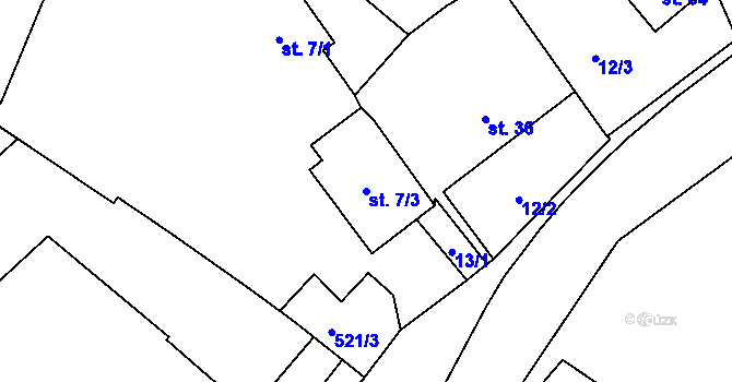Parcela st. 7/3 v KÚ Česká Jablonná, Katastrální mapa