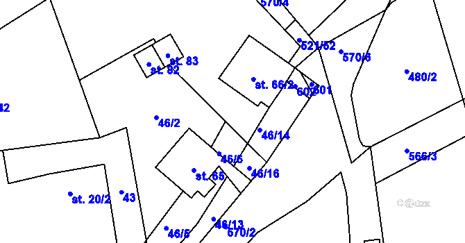 Parcela st. 46/7 v KÚ Česká Jablonná, Katastrální mapa