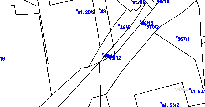 Parcela st. 46/11 v KÚ Česká Jablonná, Katastrální mapa