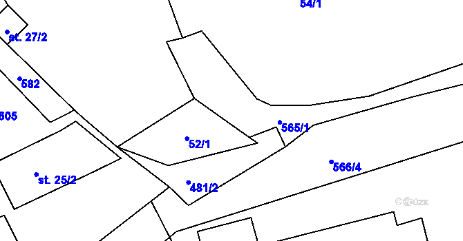 Parcela st. 52/3 v KÚ Česká Jablonná, Katastrální mapa