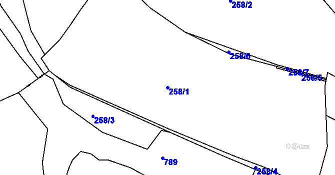 Parcela st. 258/1 v KÚ Česká Jablonná, Katastrální mapa