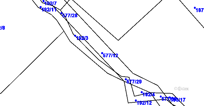 Parcela st. 577/12 v KÚ Česká Jablonná, Katastrální mapa