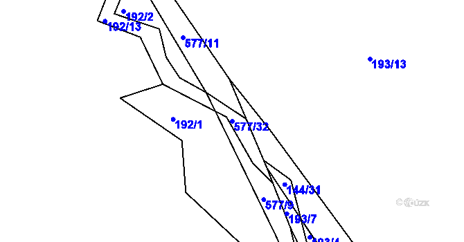 Parcela st. 577/32 v KÚ Česká Jablonná, Katastrální mapa