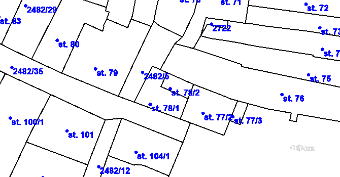 Parcela st. 78/2 v KÚ Česká Kamenice, Katastrální mapa