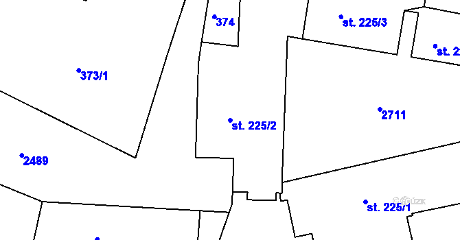 Parcela st. 225/2 v KÚ Česká Kamenice, Katastrální mapa